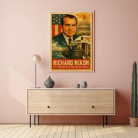 Richard Nixon 37th President of the United States Layered Digital Collage Poster
