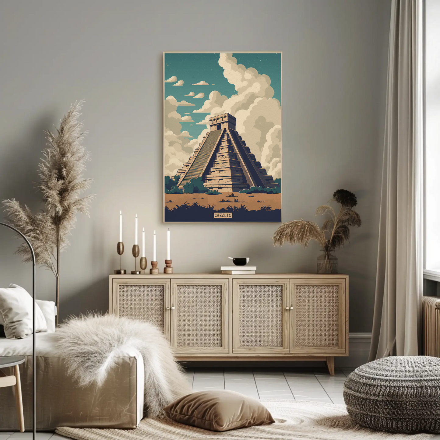 Chichen Itza Mexico Ancient Pyramid Ruins Travel Poster