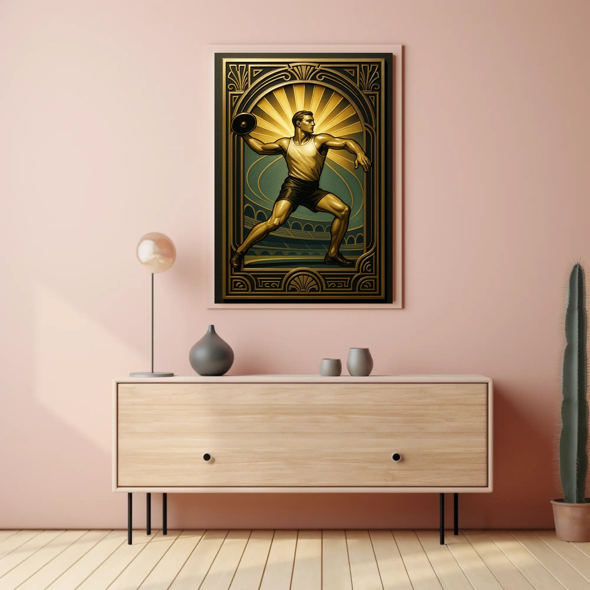 Art Deco Athlete Poster