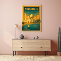 Abu Dhabi Grandeur Vintage Travel Poster