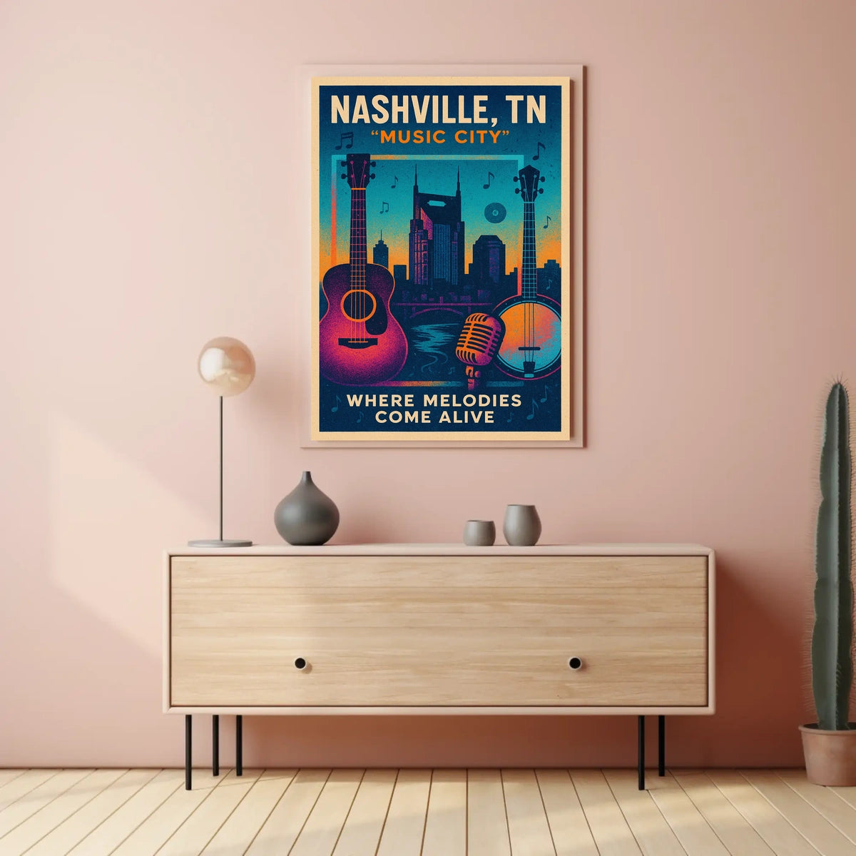 Nashville, TN Music City Poster