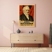 James Buchanan 15th President of the United States Layered paper Collage Poster