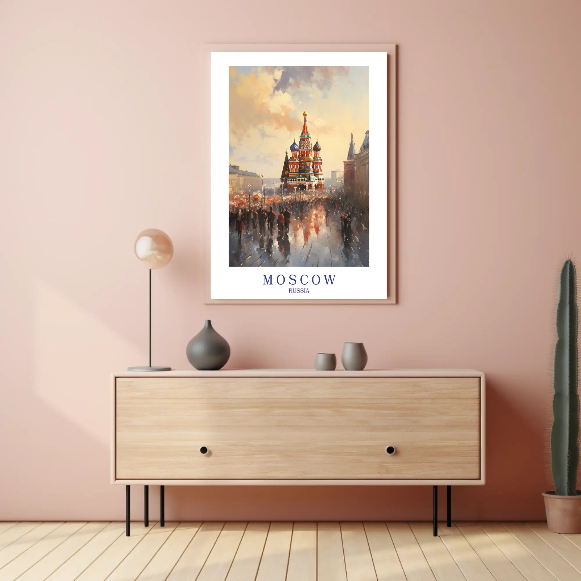 Moscow Urban Life Impressionistic Travel Poster PosterGoat