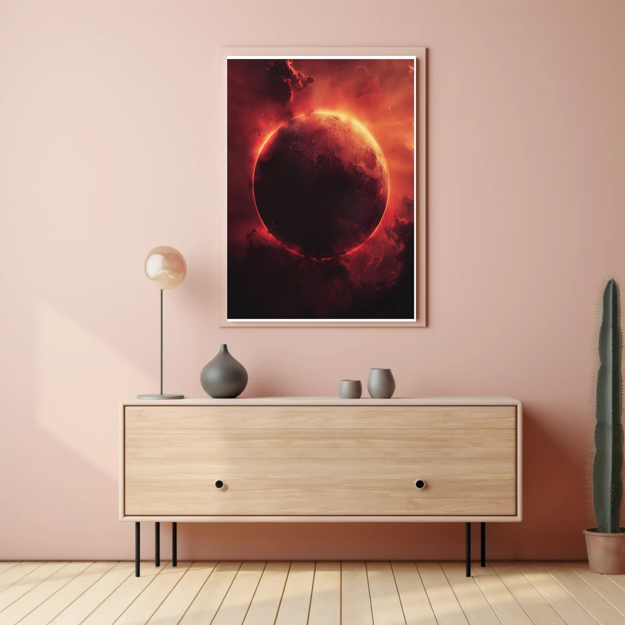 Celestial Red Planet Sci-Fi Art Poster PosterGoat