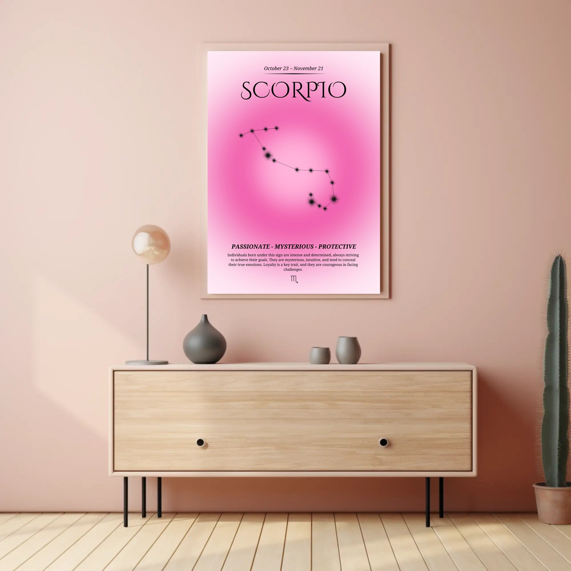 Scorpio Zodiac Mystical Minimalist Art Space or Astronomy Poster PosterGoat