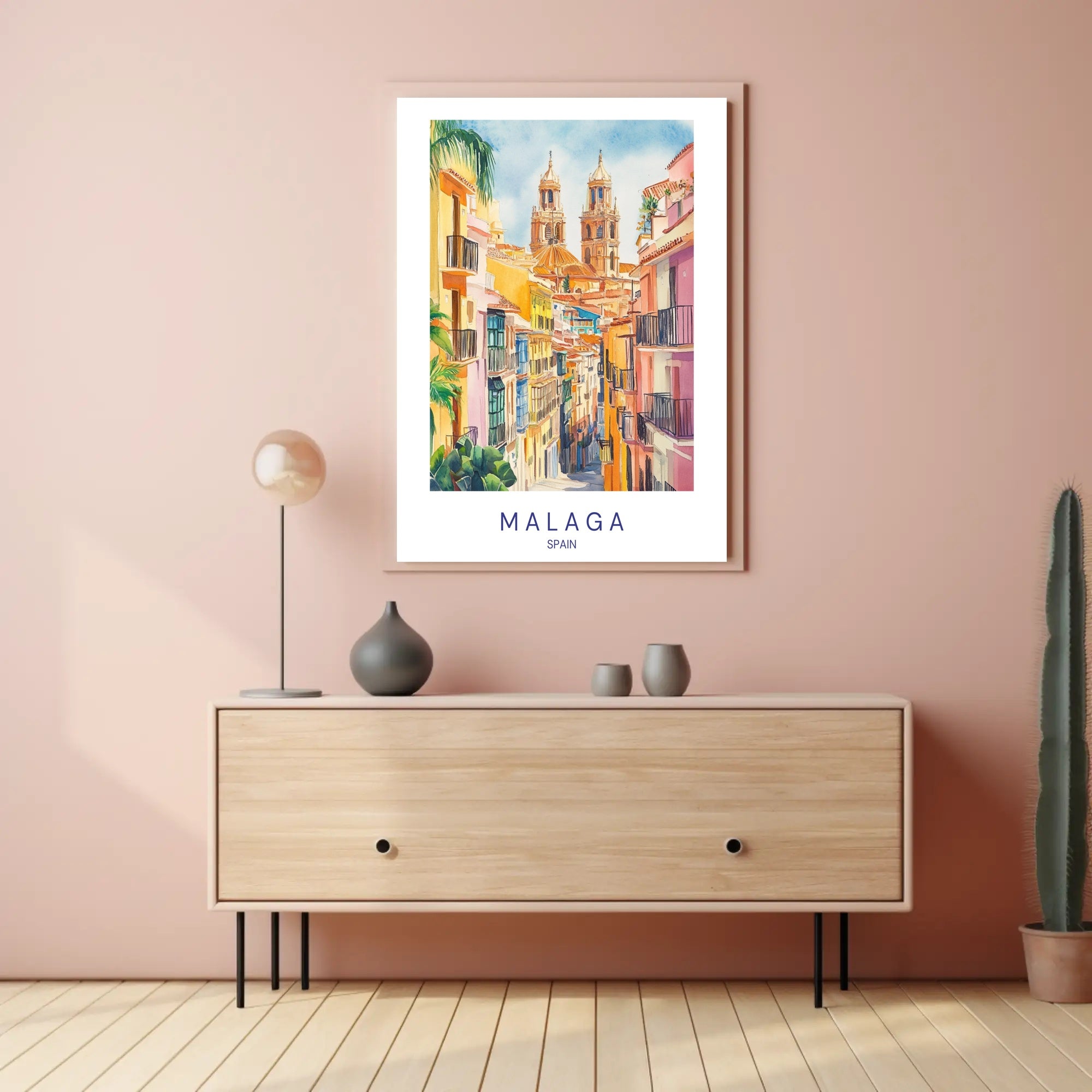 Colorful Streets of Malaga Poster PosterGoat