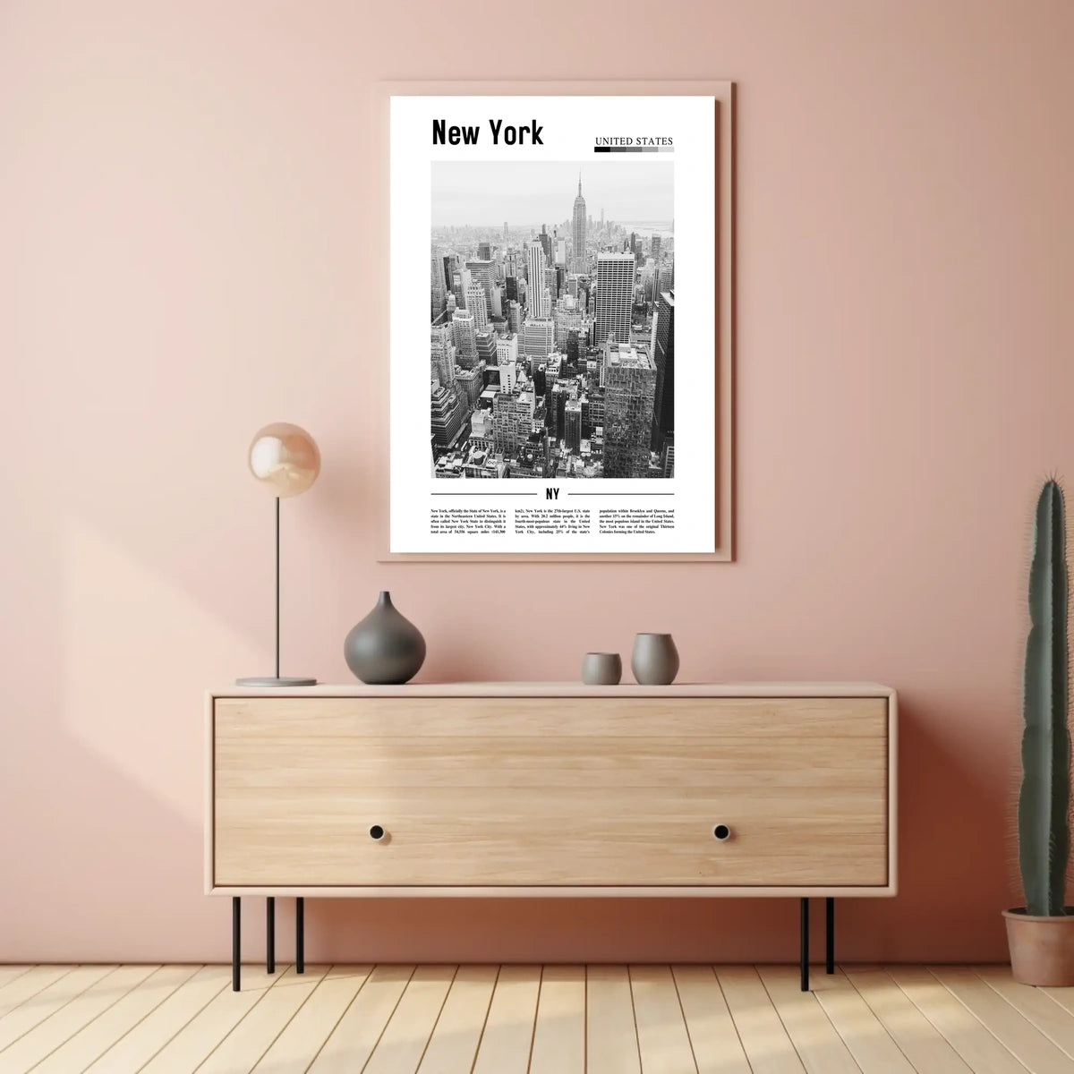 New York City Aerial Skyline Poster Modern Wall Art
