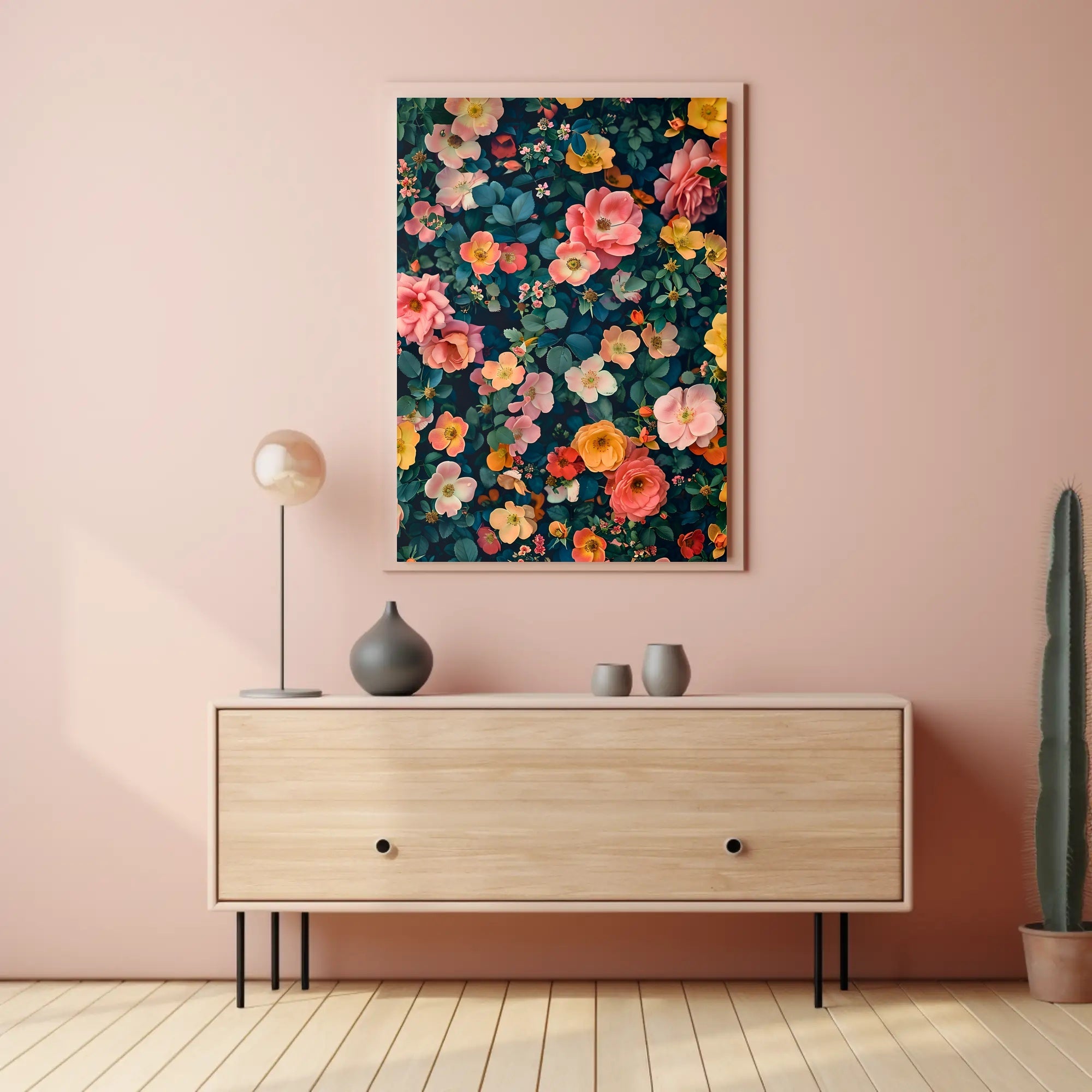 Vibrant Floral Symphony Art Print: Abstract or Artistic Poster
