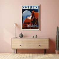 Vintage Casablanca Travel Poster for Moroccan Adventure PosterGoat