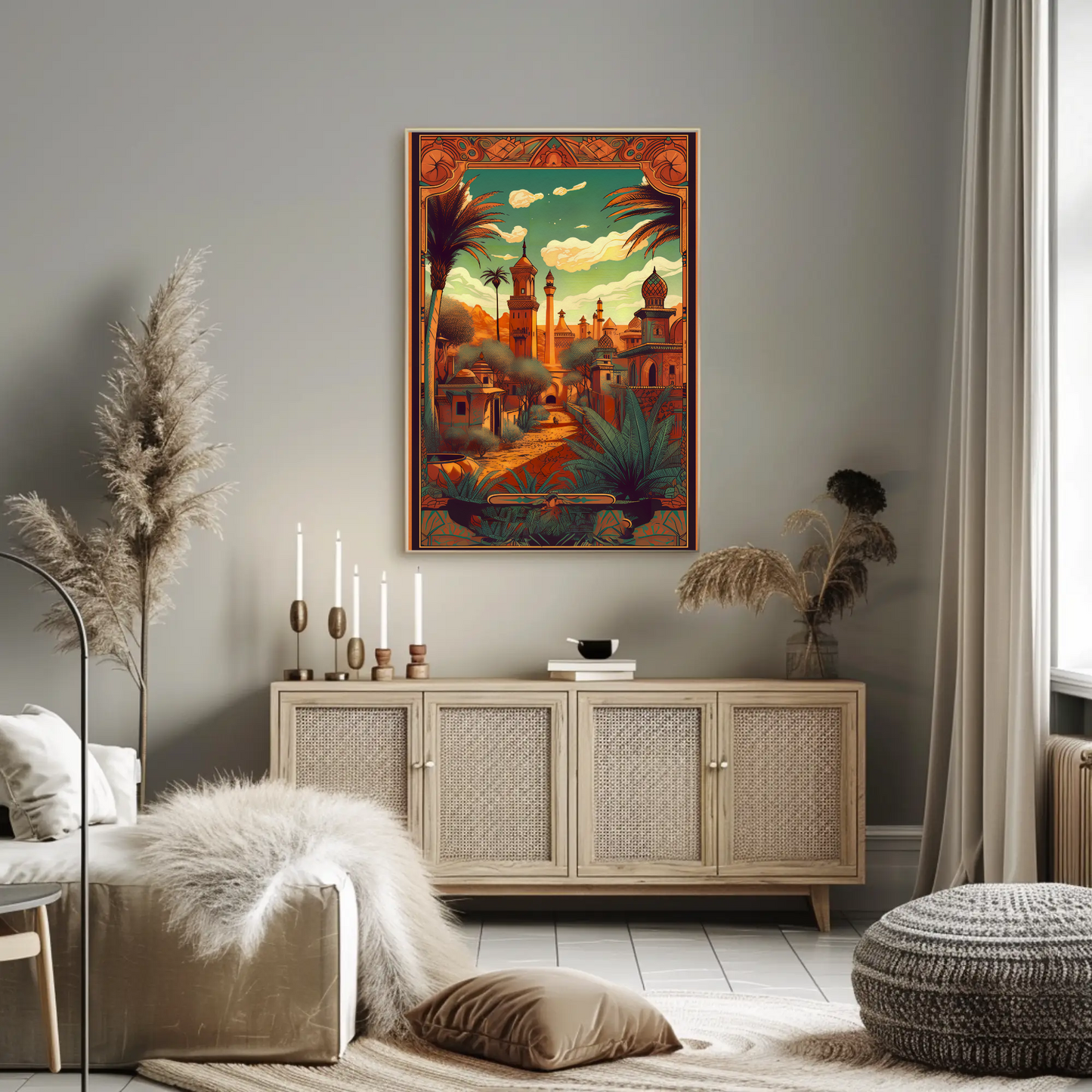 Moroccan Desert Palace Fantasy City Travel Poster