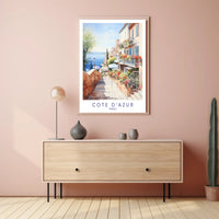 Côte d'Azur Watercolor Scenic Travel Poster PosterGoat