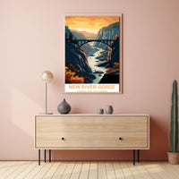 New River Gorge in Autumn Vintage National Park Poster