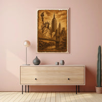 Timeless New York City Landmarks Poster Vintage Wall Art