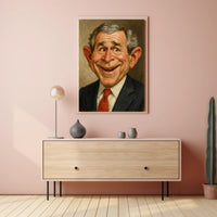 George H. W. Bush Caricature Poster PosterGoat