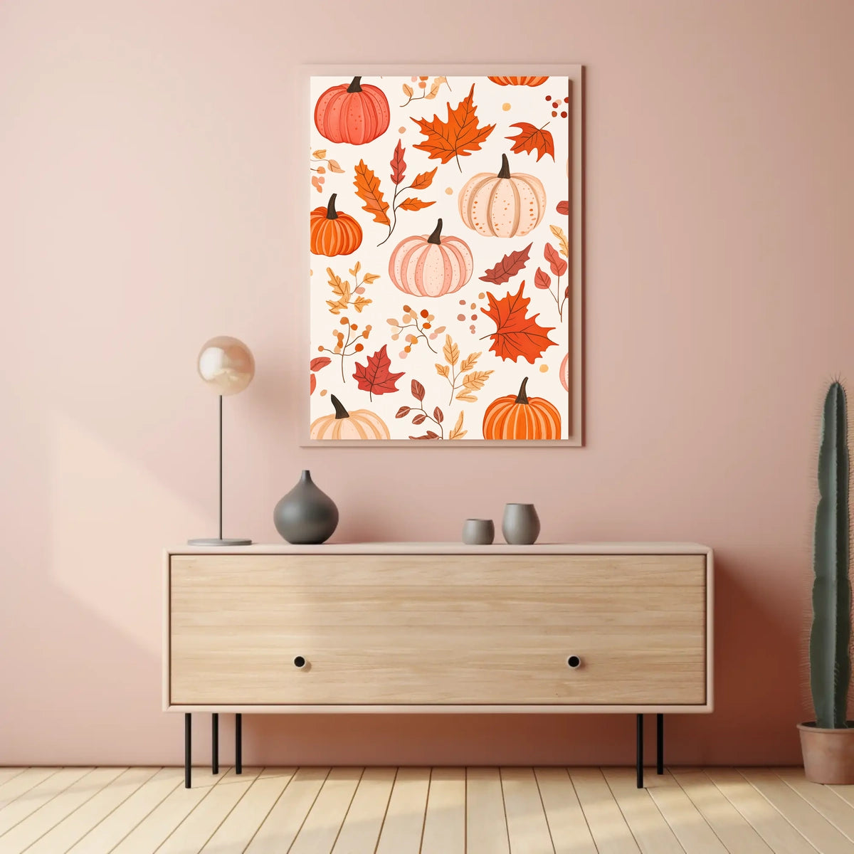 Autumn Harvest Fall Pumpkins Leaves Poster