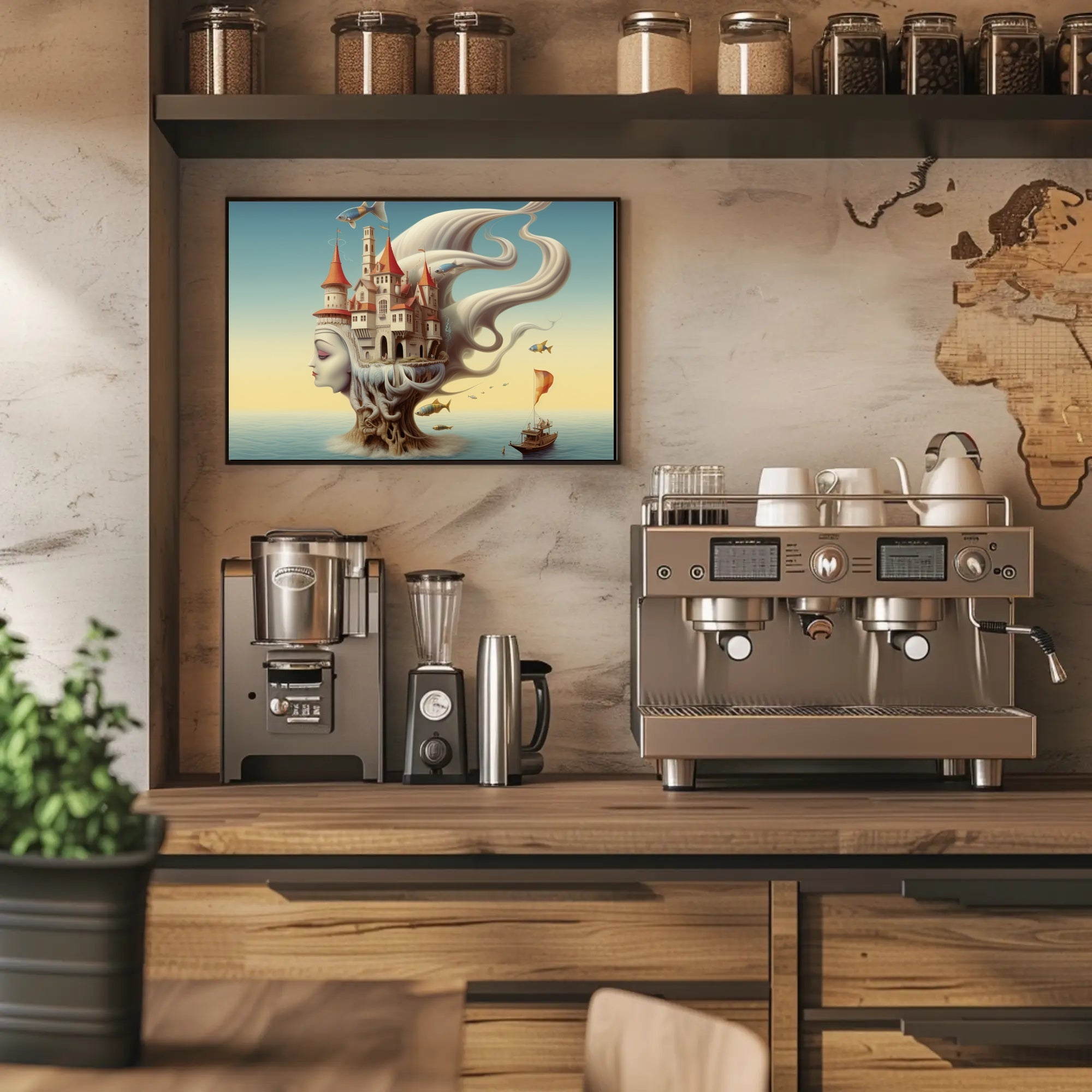 Surreal Castle Head Dreamscape - Fantasy or Mythology Poster