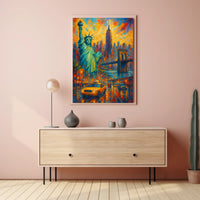Vibrant New York Cityscape Poster For Modern Home Decor