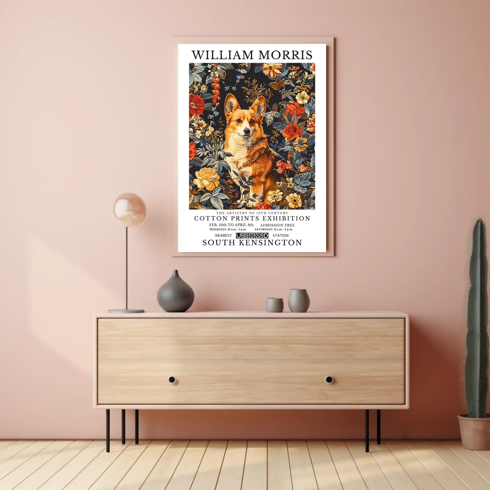 Elegantly Crafted Corgi Design: Abstract or Artistic Poster