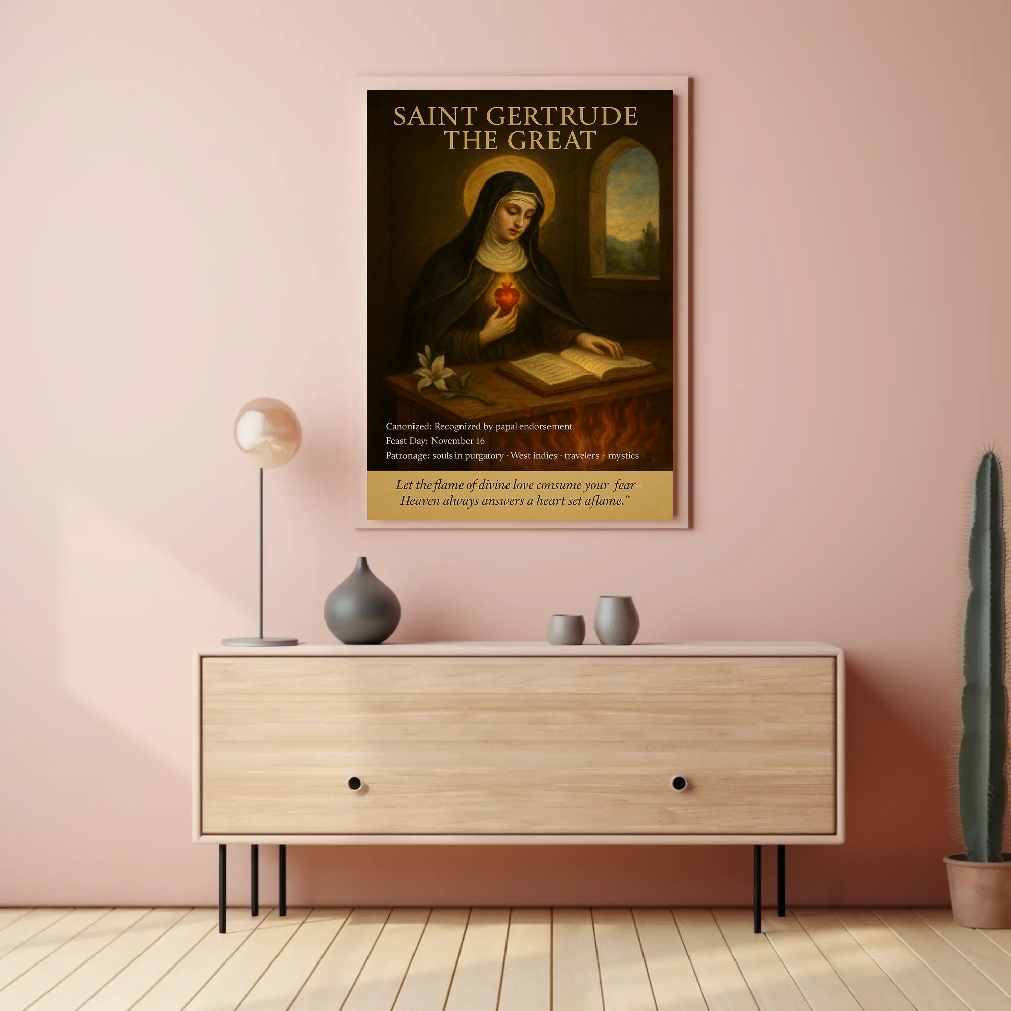 Saint Gertrude the Great Religious Heritage Poster