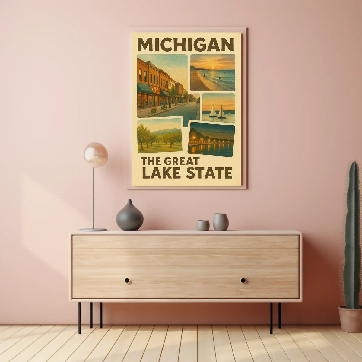 Michigan The Great Lake State Poster