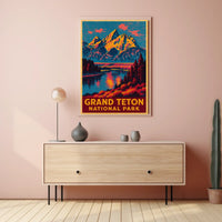 Grand Teton Adventure Vintage Poster
