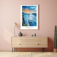 Niagara Falls Watercolor Art Travel Poster PosterGoat