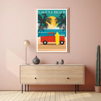Laguna Beach California Retro Travel Poster