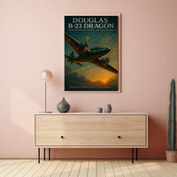 Vintage Douglas B-23 Dragon Aircraft Poster