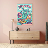 Whimsical New York Adventure Poster