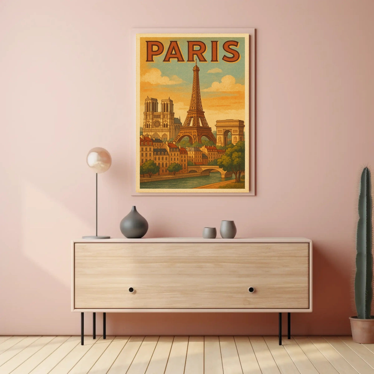 Paris Landmarks Poster