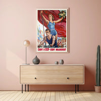 Soviet Sports Propaganda Athletic Poster Celebrating National Unity