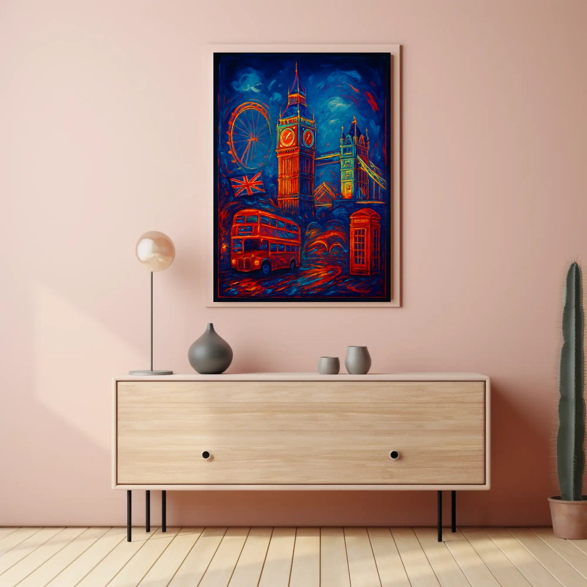 London Landmarks in Vibrant Colors Poster