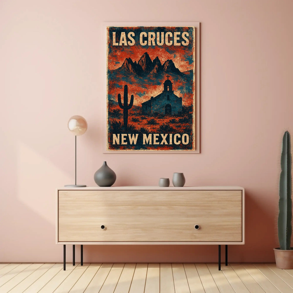 Vintage Las Cruces Travel Collector Poster