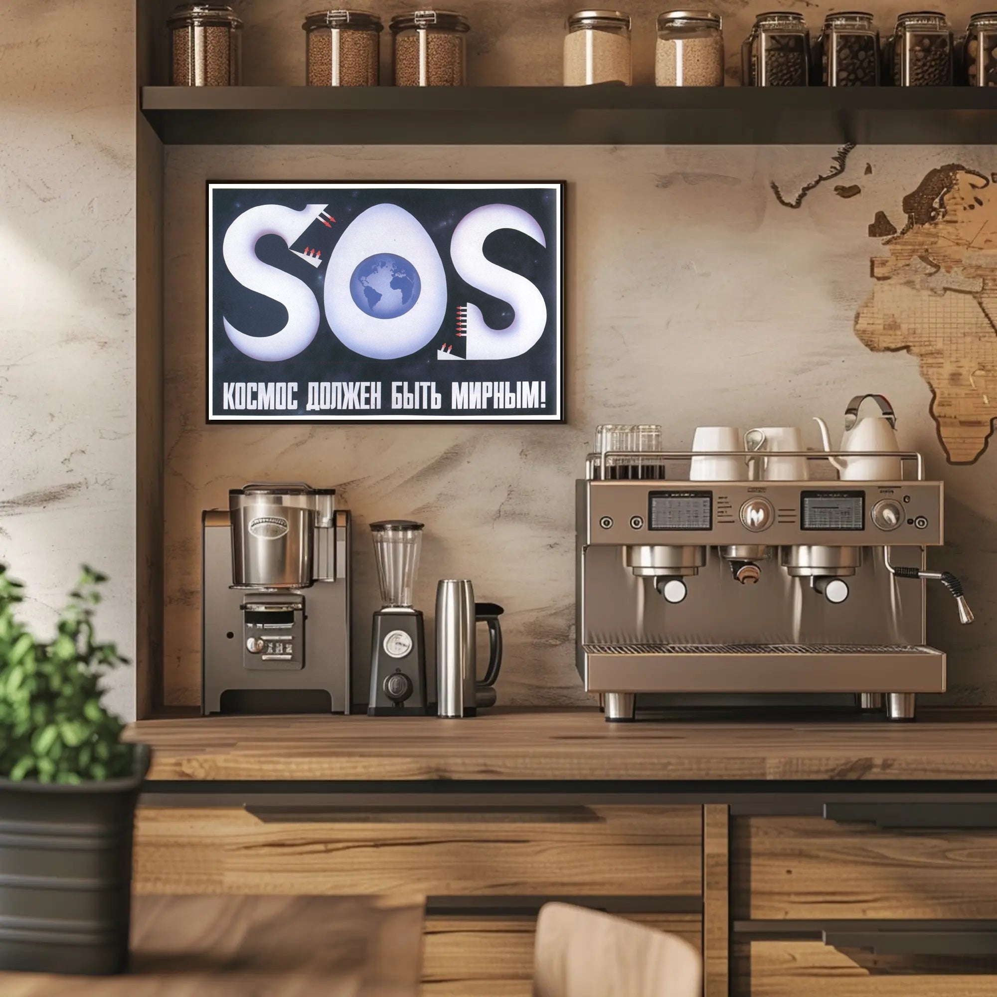 SOS for Peaceful Space Poster