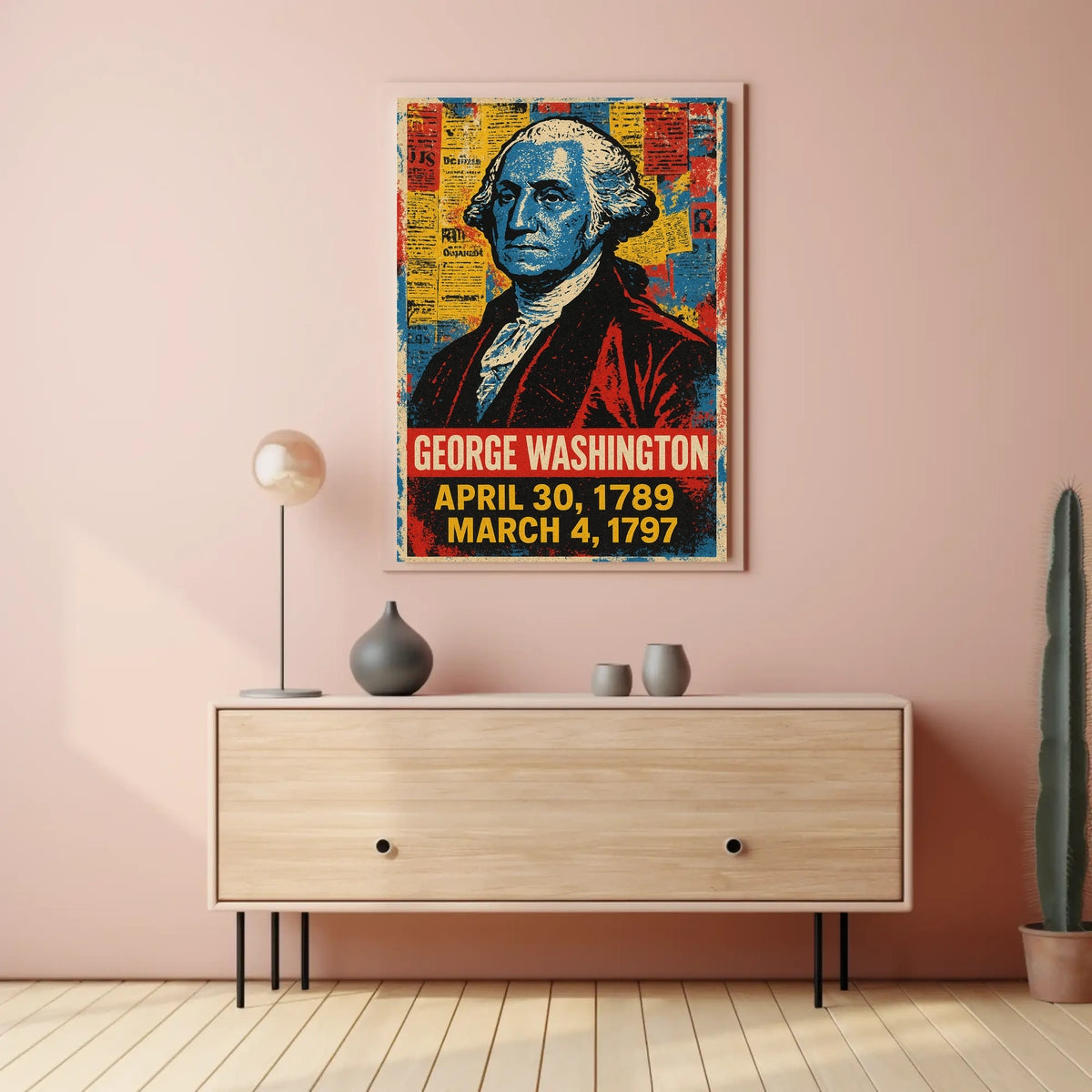 George Washington 1st President of the United States Street Art Mashup Poster