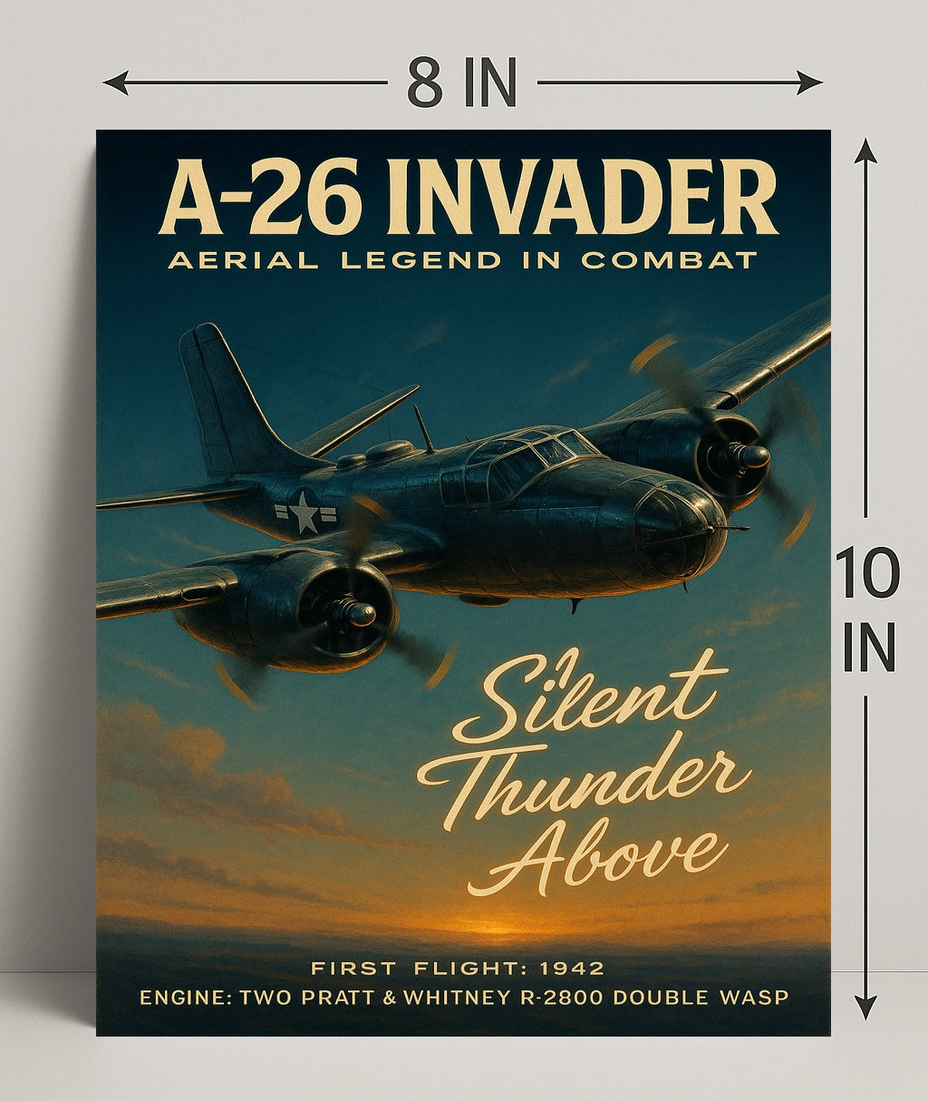 A-26 Invader Vintage WWII Aviation Art Poster