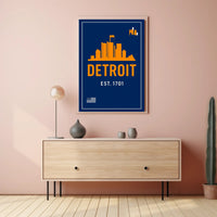 Detroit Skyline Est. 1701 Poster PosterGoat