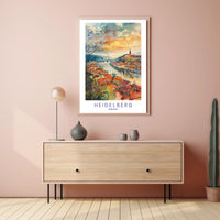 Heidelberg Watercolor Dreamscape Urban or Cityscape Poster PosterGoat