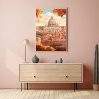 Rome's Iconic Autumn Cityscape Art Poster