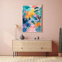 Vibrant Jungle Scene Abstract Artistic or Pop Culture Poster
