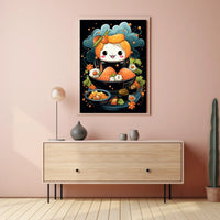 Cute Smiling Sushi Art - Abstract, Artistic, or Pop Culture Poster