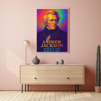 Andrew Jackson 7th President of the United States Neon Gradient Overlay Poster