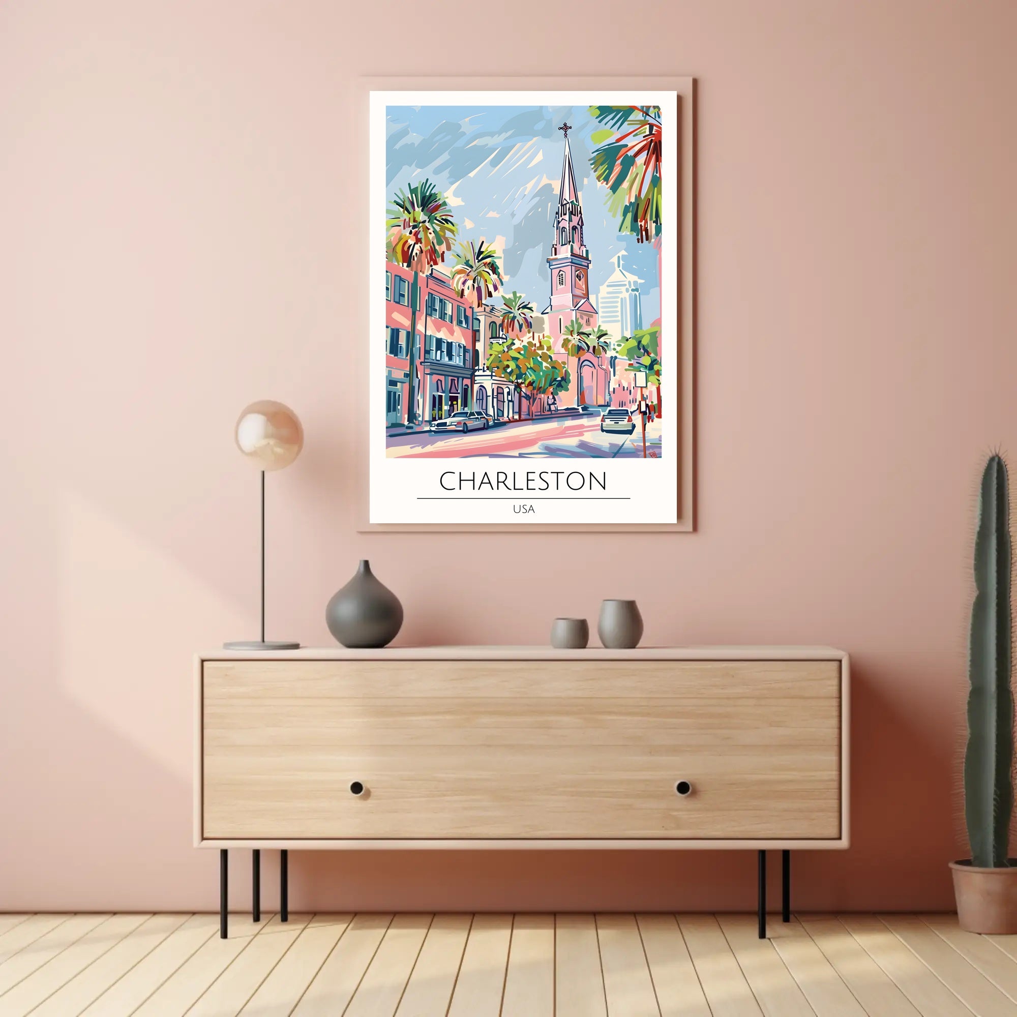 Charleston Cityscape Poster PosterGoat