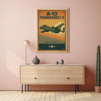 A-10 Thunderbolt II Vintage Military Aircraft Poster