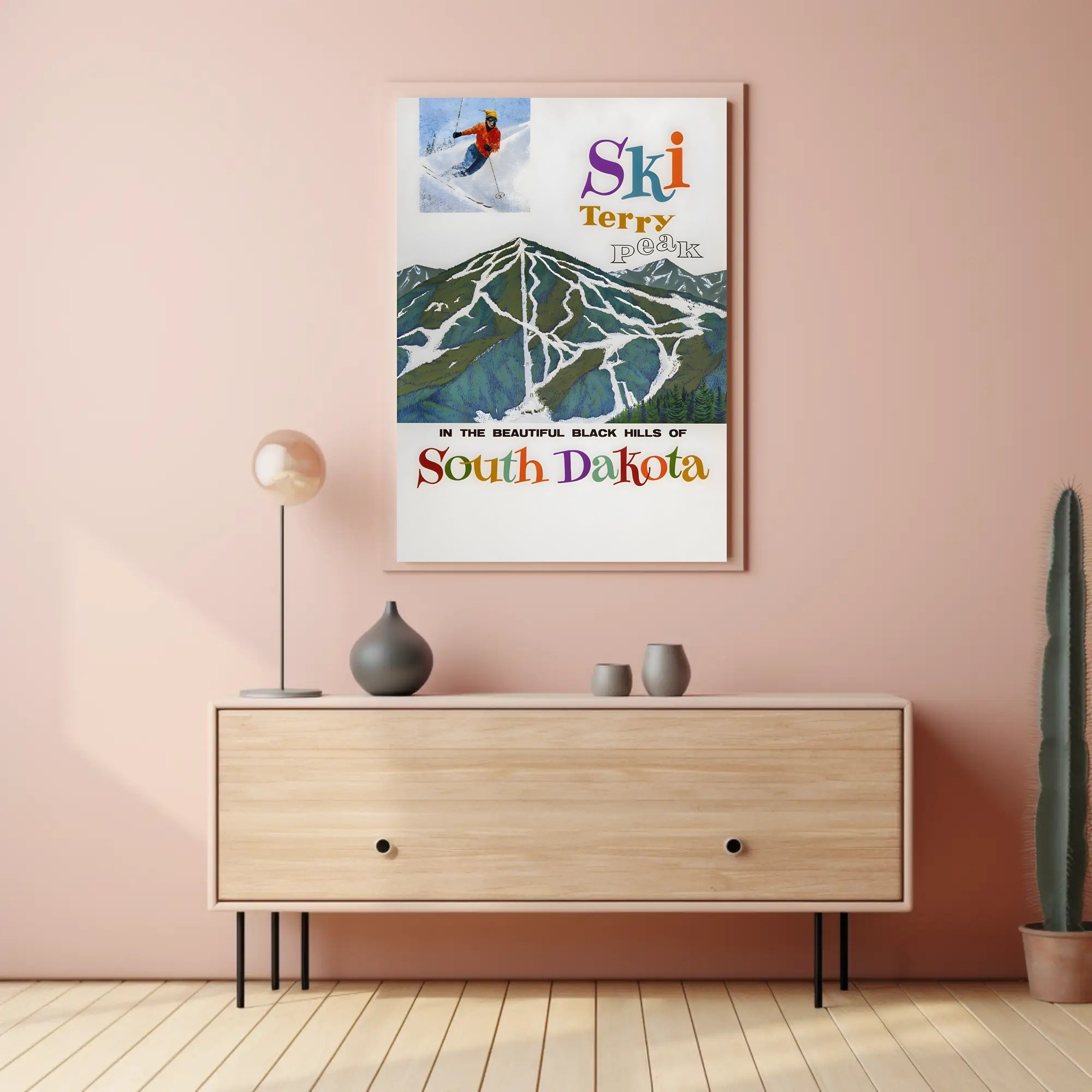 Terry Peak Ski Adventure Vintage Travel Poster PosterGoat