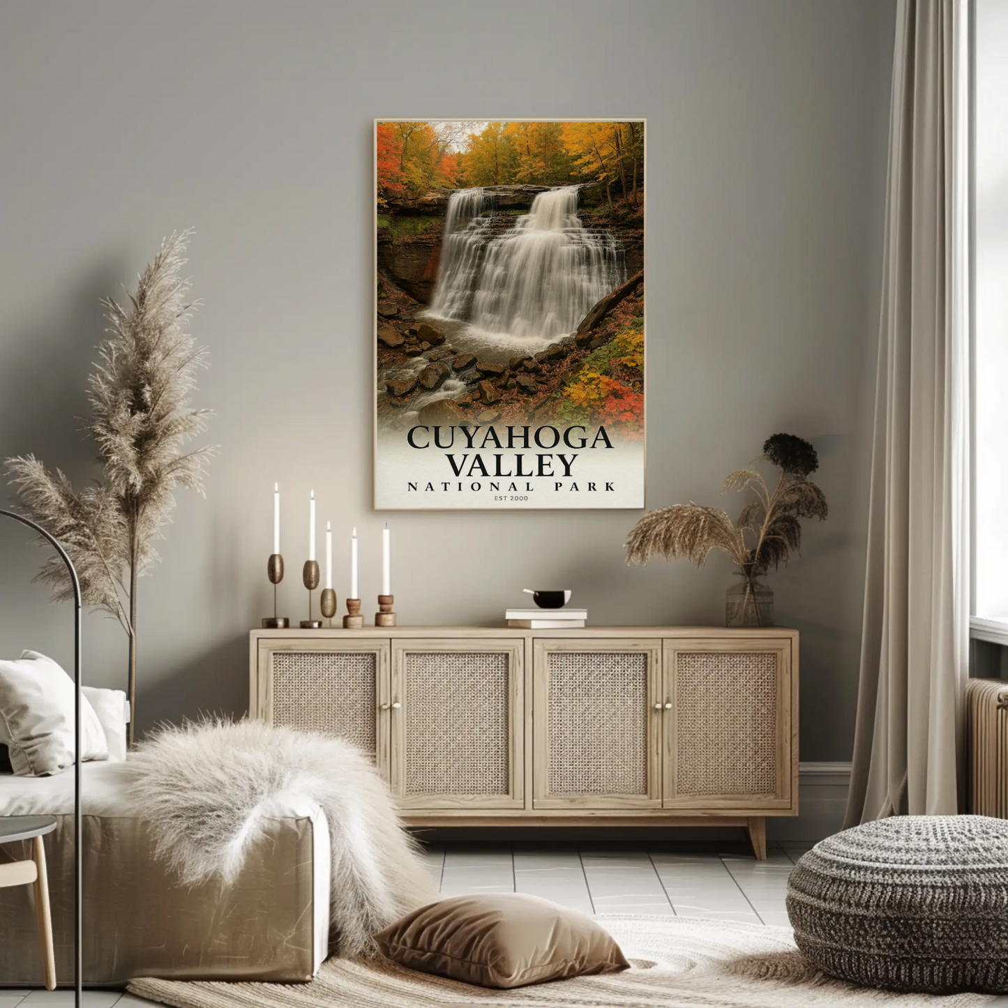 Cuyahoga Valley National Park Autumn Falls Travel Poster