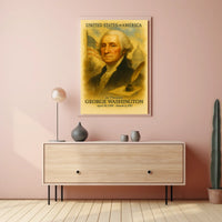 George Washington 1st President of the United States Vintage Watercolor Poster