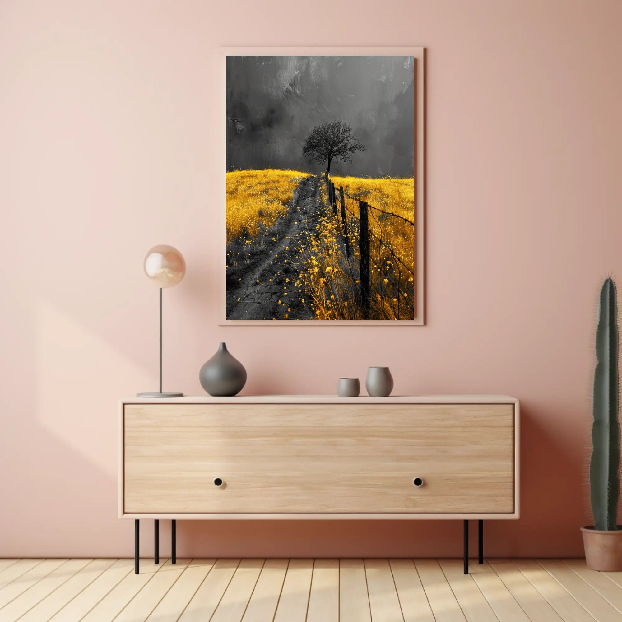 Solitary Tree Landscape: Artistic Abstract or Artistic Poster PosterGoat