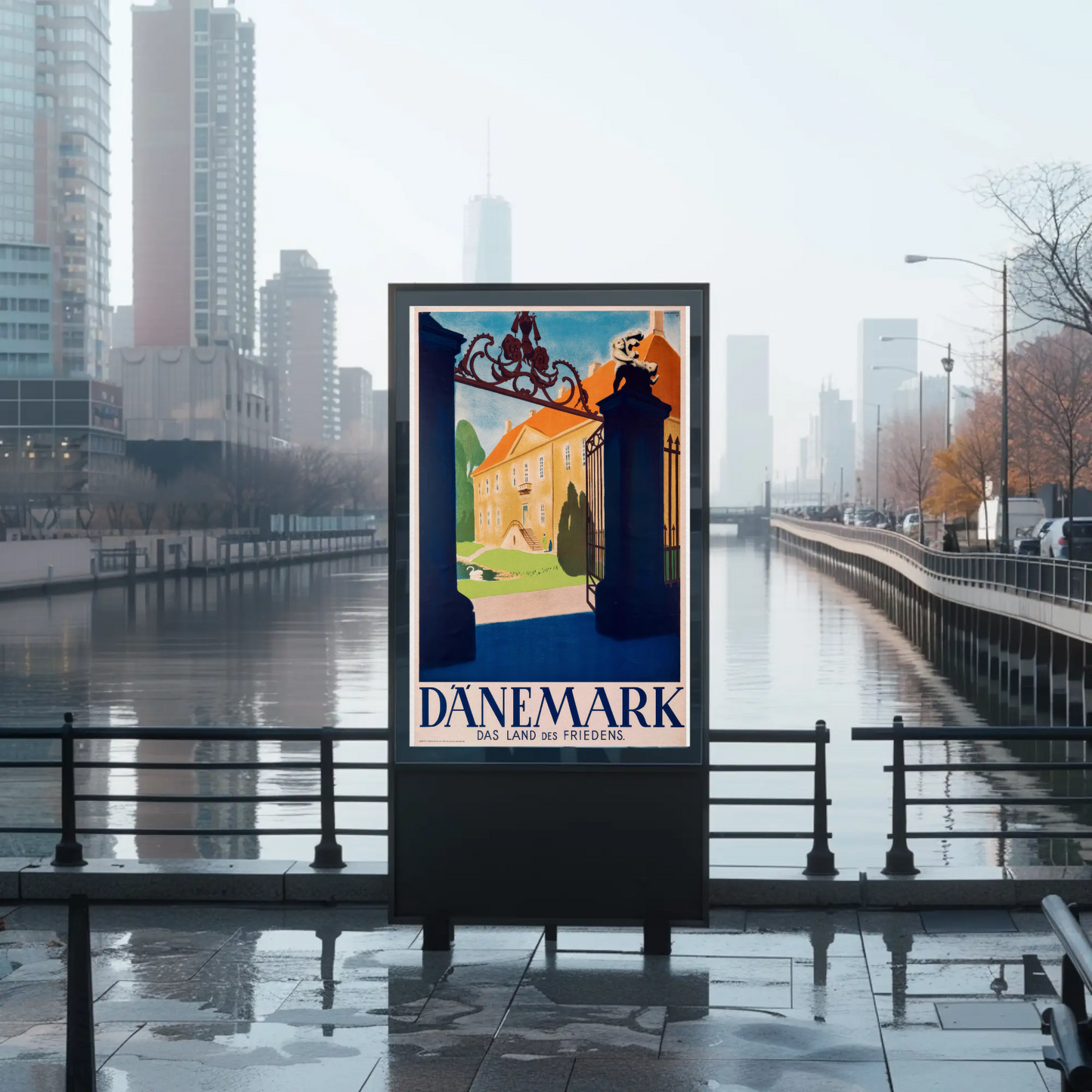 Denmark Land of Peace Vintage Poster