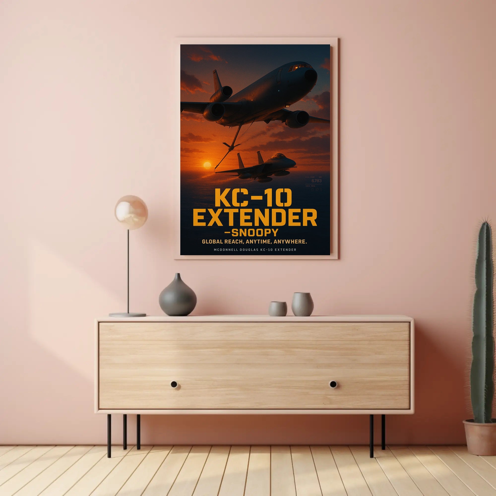 KC-10 Extender Aircraft Sunset Military Recruitment Poster